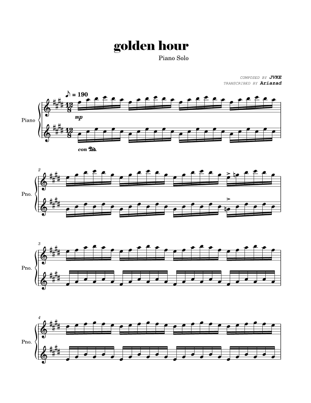 Golden Hour (arr. Ariazad)