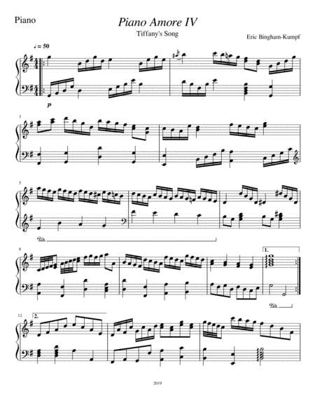 Piano Amore IV (Tiffany's Song)