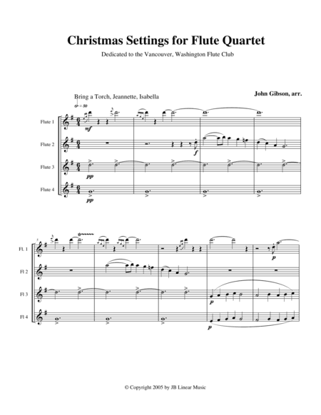Christmas Settings for Flute Quartet (arr. John Gibson)