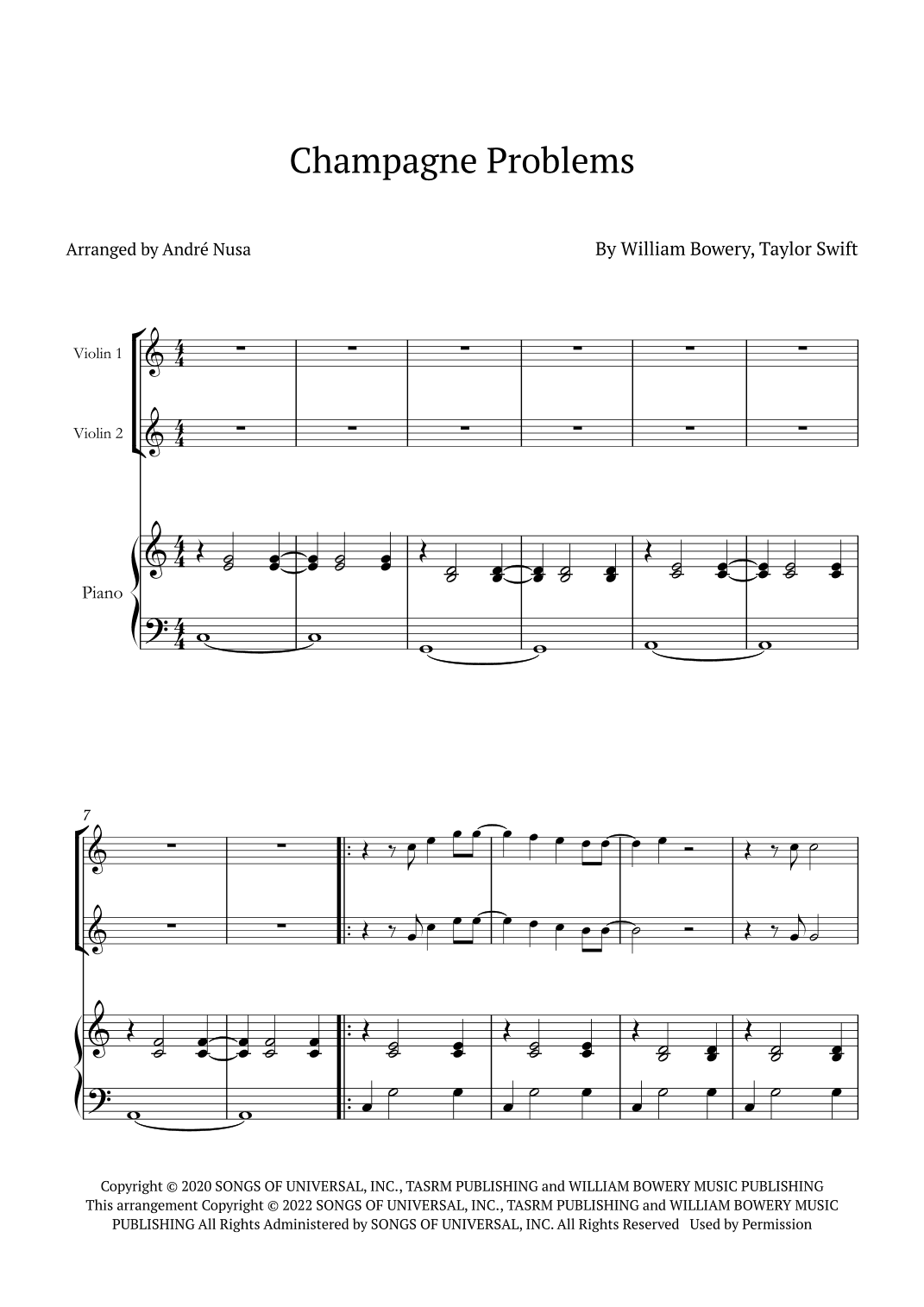 Champagne Problems (arr. André Nusa)