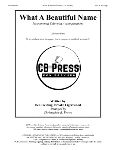 What A Beautiful Name (arr. Christopher R. Brown)