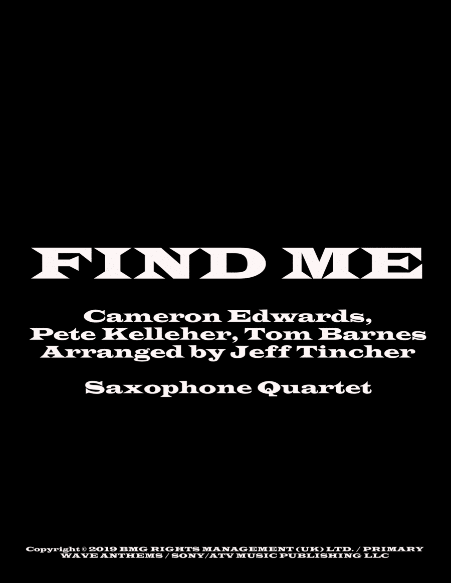 Find Me (arr. Jeff Tincher)