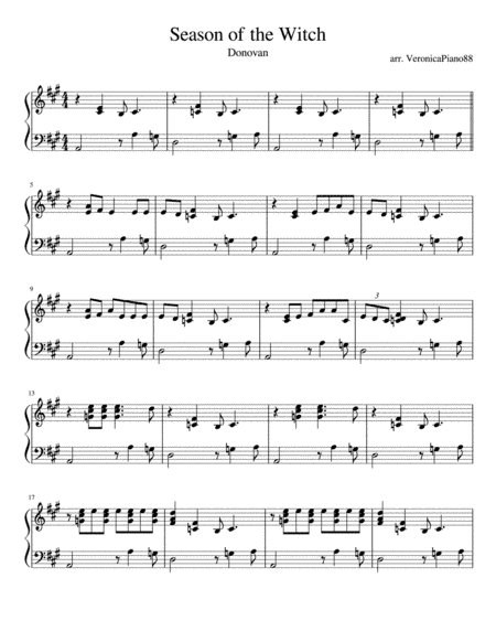 Season Of The Witch (arr. VeronicaPiano88)