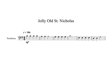 Jolly Old St. Nicholas (Trombone) (arr. Digital Book Music)