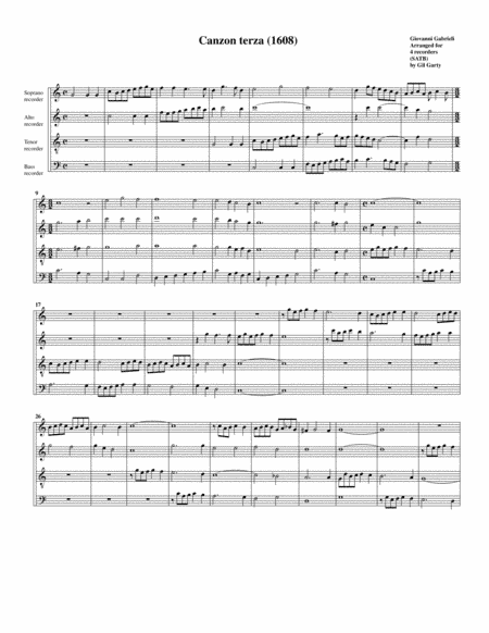 Canzon no.3 a4 (1608) (arrangement for 4 recorders) (arr. Gil Garty)