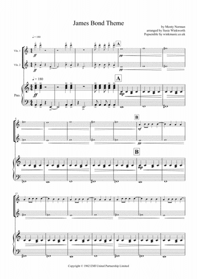James Bond Theme (arr. Susie Winkworth winkmusic.co.uk)