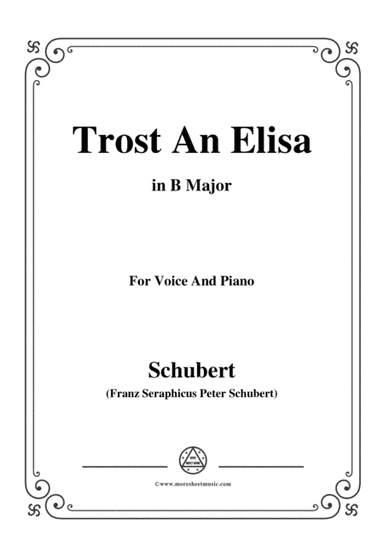Schubert-Trost An Elisa,in B Major,for Voice&Piano (arr. MSM)