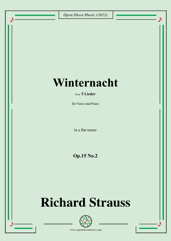 Richard Strauss-Winternacht,in a flat minor,Op.15 No.2 (arr. OSM Press)