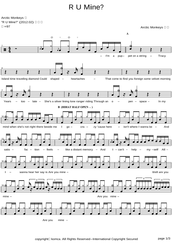 R U Mine? (arr. COPYDRUM)
