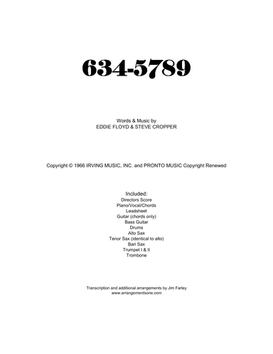 634-5789 (arr. Jim Farley www.arrangementsone.com)