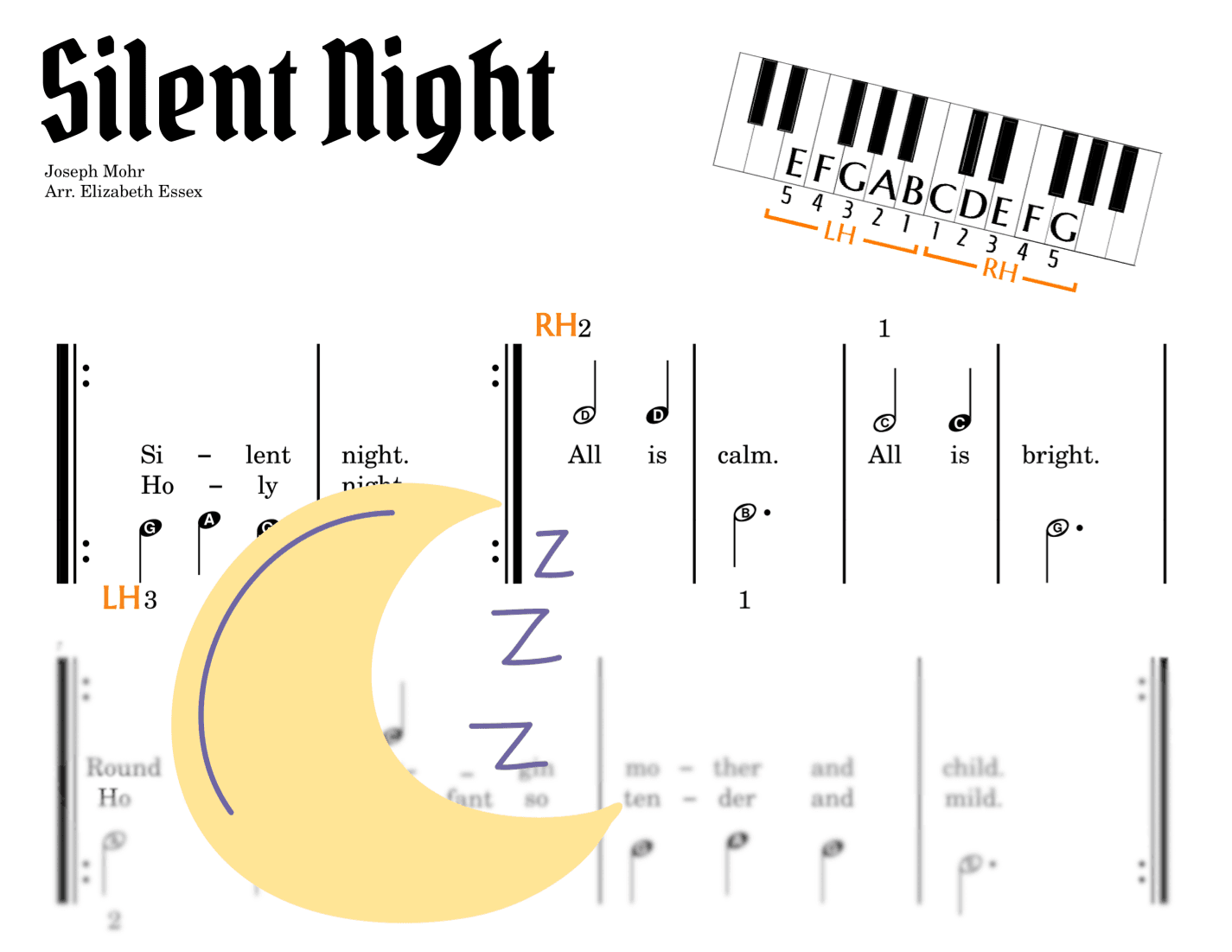 Silent Night - Pre-staff Alpha Notation (arr. Elizabeth Essex)