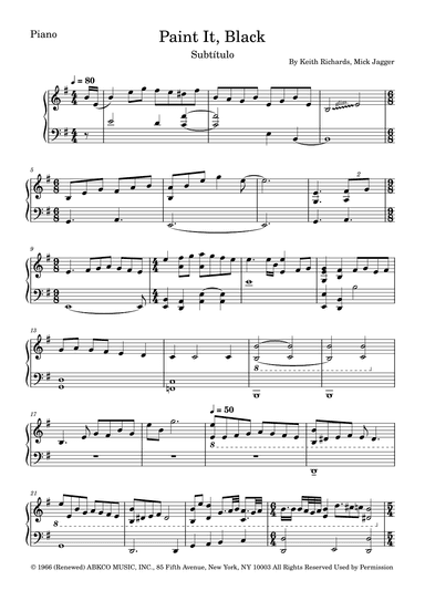 Paint It, Black (arr. Fernanda Moura)