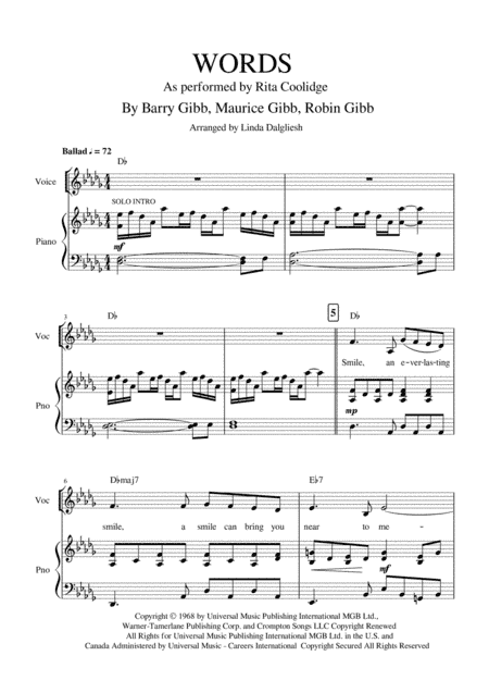 Words (arr. Linda Dalgliesh)