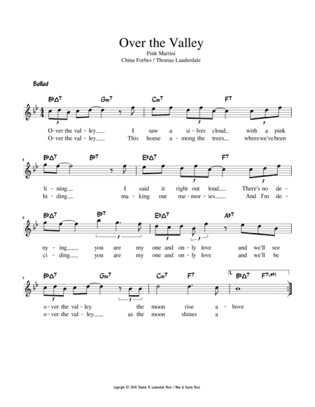 Over The Valley (arr. C Lee)