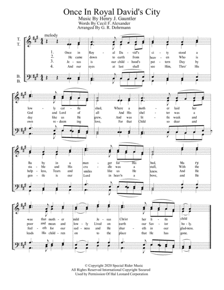 Once In Royal David's City (arr. G. R. Dohrmann)