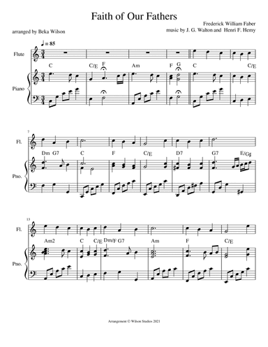 Faith of Our Fathers--flute solo (arr. Beka Wilson)