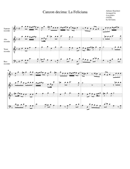 Canzon no.10 a4 (1596) (arrangement for 4 recorders) (arr. Gil Garty)