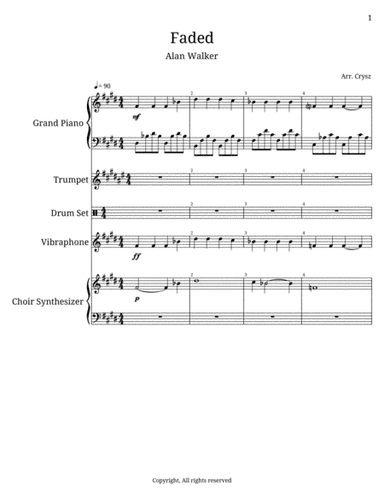 Faded (arr. Crysz)