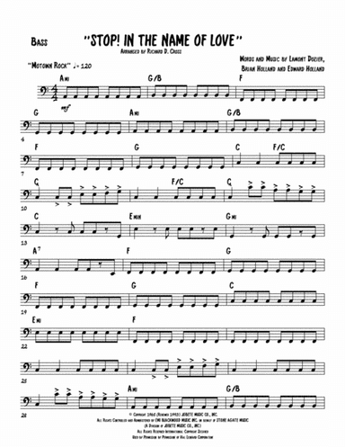 Stop! In The Name Of Love (arr. Richard D. Cross)