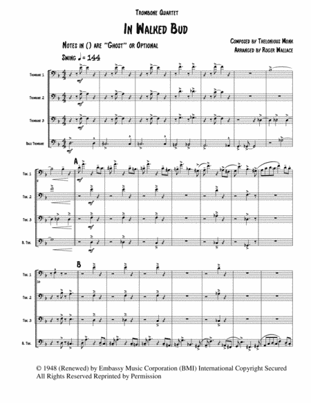In Walked Bud (arr. Roger Wallace)