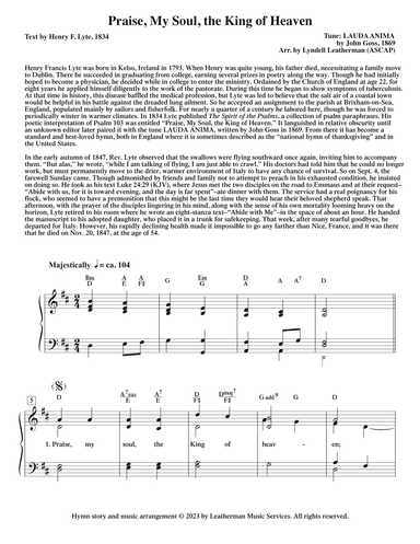 Praise, My Soul, the King of Heaven (arr. Lyndell Leatherman)