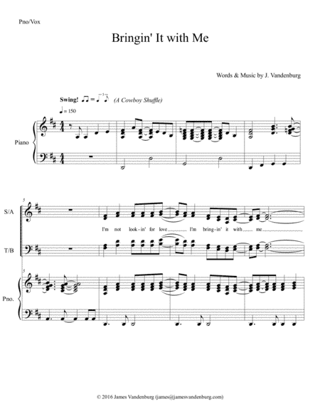 Bringin' It with Me ("A New Thought for Choirs" Edition)