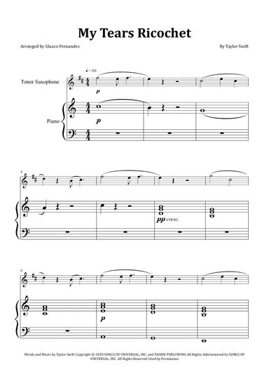 My Tears Ricochet (arr. Glauco Fernandes)