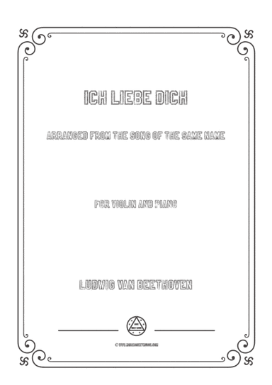 Beethoven-Ich liebe dich,for Violin and Piano (arr. MSM)