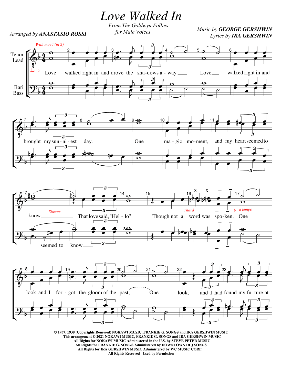 Love Walked In (arr. Anastasio Rossi)