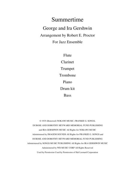 Summertime (arr. Robert E. Proctor)