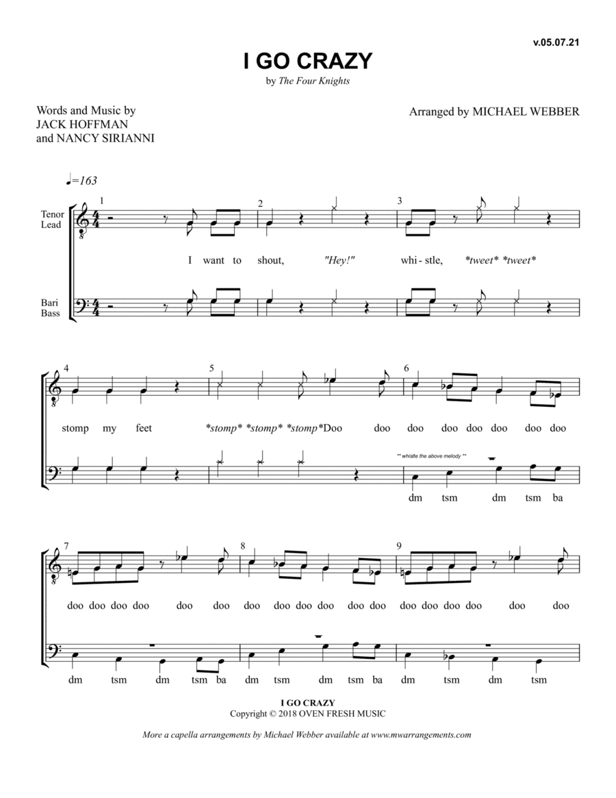 I Go Crazy (arr. Michael Webber)