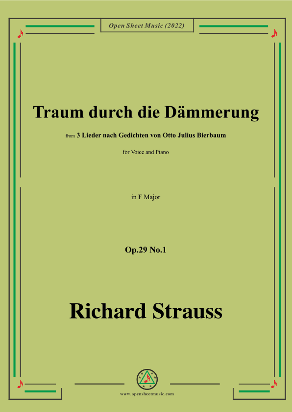 Richard Strauss-Traum durch die Dämmerung,in F Major (arr. OSM Press)
