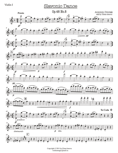 Slavonic Dance Op.48, No.8 (arr. Elena Ionova)