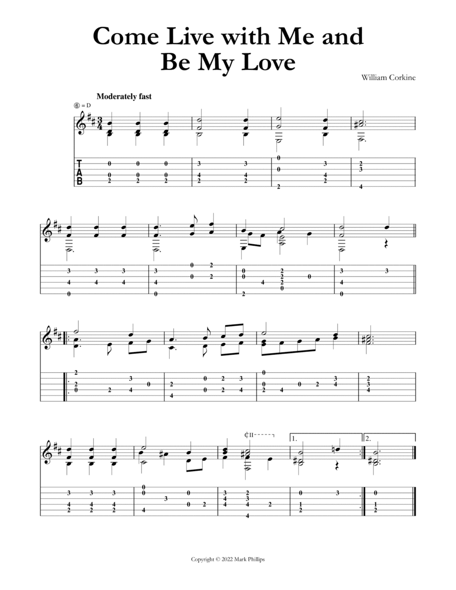 Come Live with Me and Be My Love (arr. Mark Phillips)