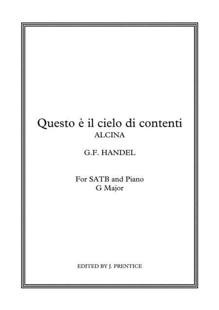 Questo è il cielo di contenti - Alcina (G Major) (arr. Jonathan Prentice)