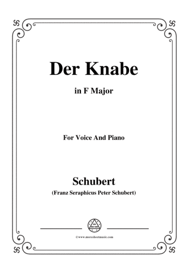 Schubert-Der Knabe,in F Major,for Voice&Piano (arr. MSM)