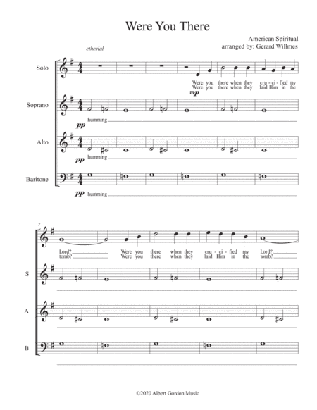Were You There (arr. Gerard Willmes)
