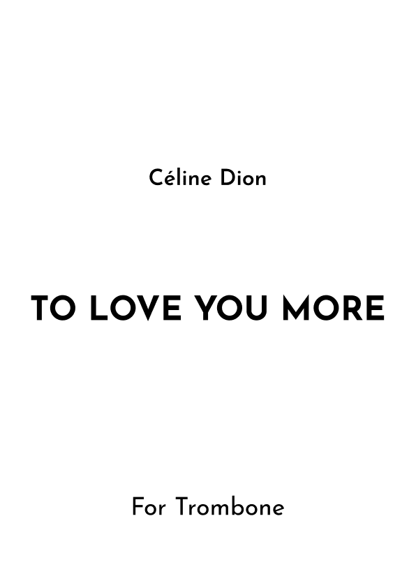 To Love You More (arr. Jireh J.)