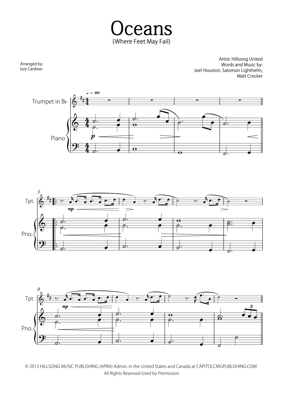 Oceans (where Feet May Fail) (arr. Iury Cardoso)
