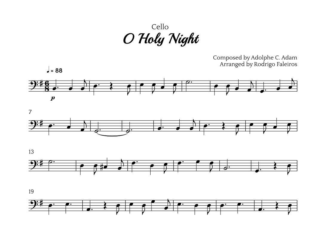 O Holy Night (arr. Rodrigo Faleiros)
