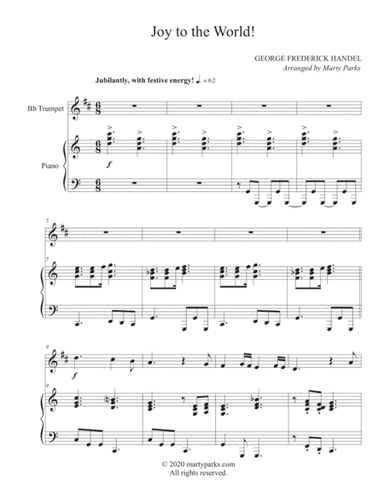 Joy to the World! (Trumpet-Piano) (arr. Marty Parks)