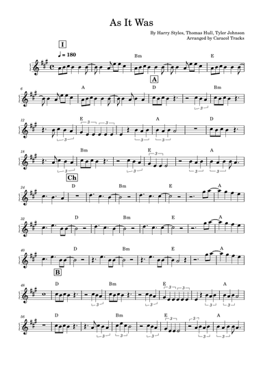 As It Was (arr. Caracol Tracks)