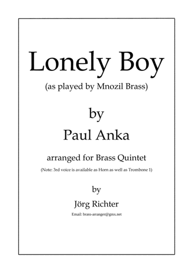Lonely Boy (arr. Jörg Richter)