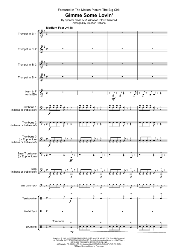 Gimme Some Lovin' (arr. Stephen Roberts)
