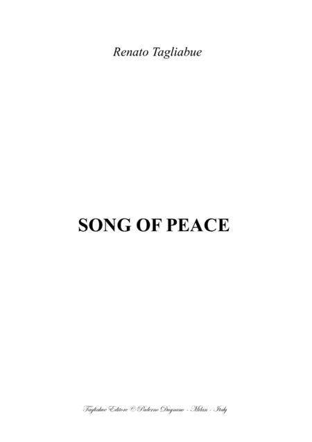 SONG OF PEACE - Tagliabue - Trombone, Horn in F, String Quartet, Choir, SATB