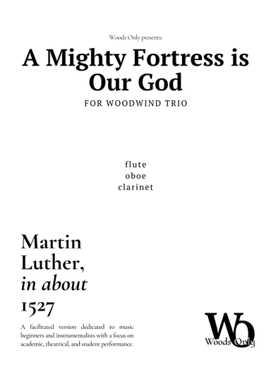 A Mighty Fortress is Our God by Luther for Woodwind Trio (arr. Ander)