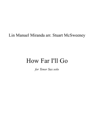 How Far I'll Go (arr. Stuart McSweeney)