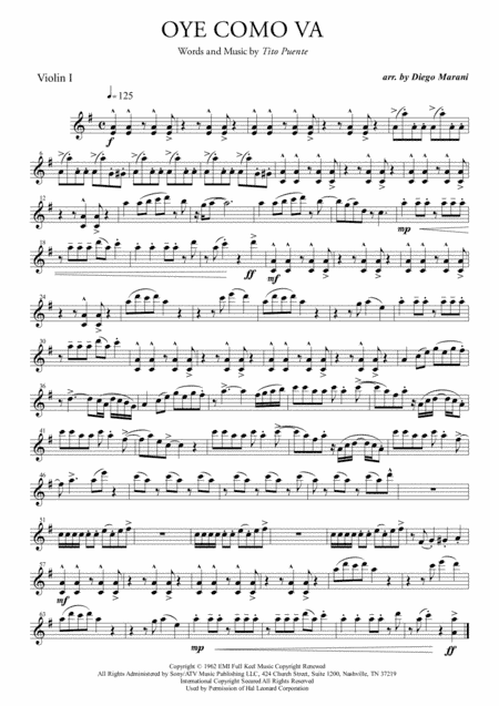 Oye Como Va (arr. Diego Marani)