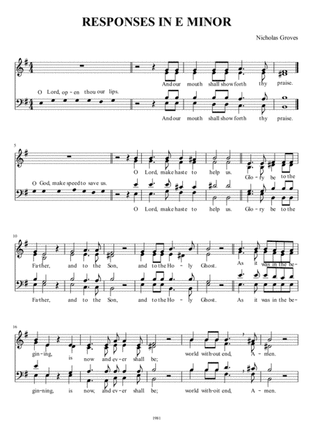 Responses in e minor