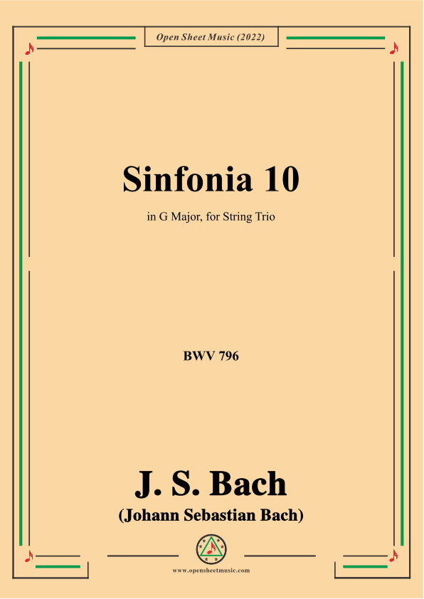 J. S. Bach-Sinfonia No.10,in G Major,BWV 796 (arr. OSM Press)